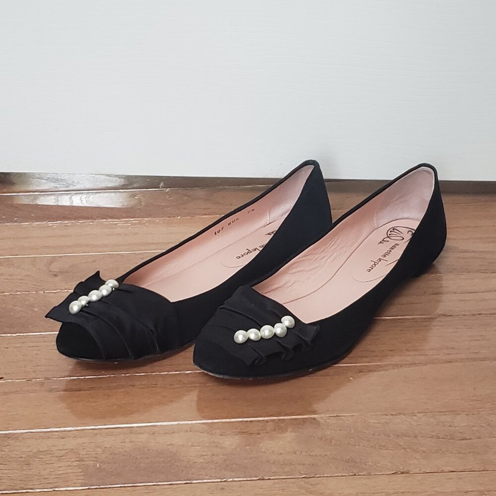 Nanette Lepore All Leather Black Flats